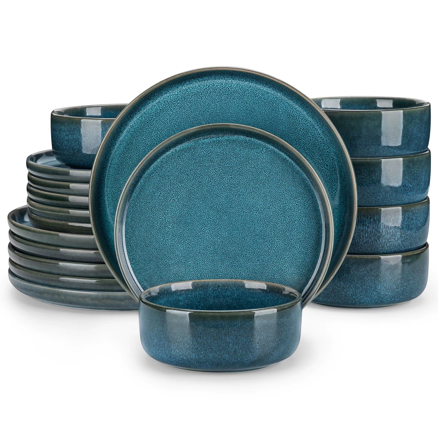 Blue 18-Piece Dinnerware Set (Service for 6)