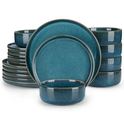 Blue 18-Piece Dinnerware Set (Service for 6)